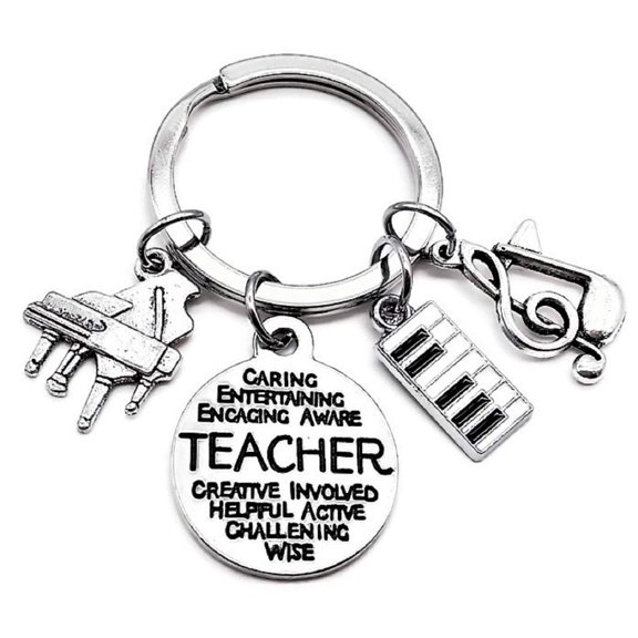 Llavero para profesor de piano, llavero para piano, llavero de música, llavero para profesor de músi
