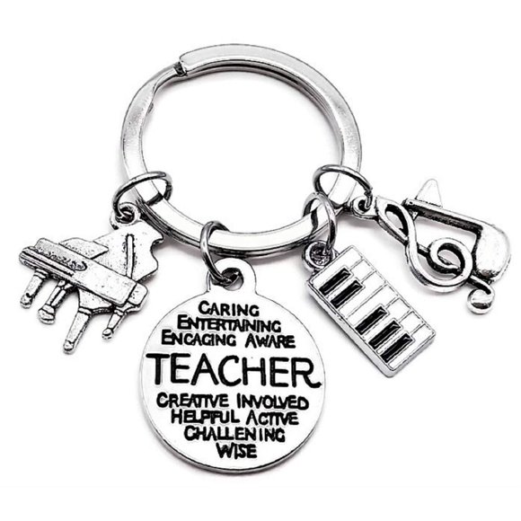 Llavero para profesor de piano, llavero para piano, llavero de música, llavero para profesor de músi
