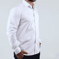 thumbnail image 3 of Camisa de Vestir Manga Larga Blanco Slim Fit Cuello Italiano Para Hombre, 3 of 4