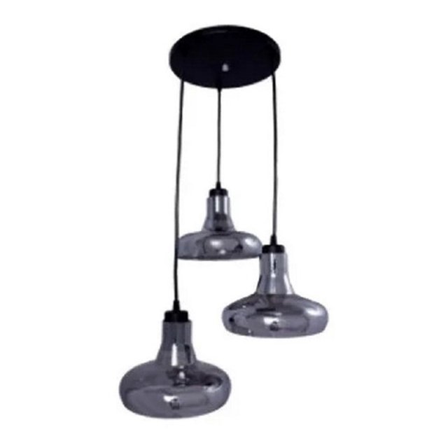 Candil Triple Lámpara Techo Maxxi Vidrio Cromado Decorativo