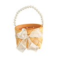thumbnail image 1 of Cesta de boda con asa, pequeña cesta de regalo decorada con cinta para decoración del hogar 15.5 cm, 1 of 9