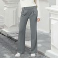 thumbnail image 2 of Amzcrzy Pantalones Vestir Mujer Color Liso S-2XL - Cintura Alta Elástica, Pliegues Frontales, Sin Cremallera, Bolsillos, Para Trabajo Gris, 2 of 5