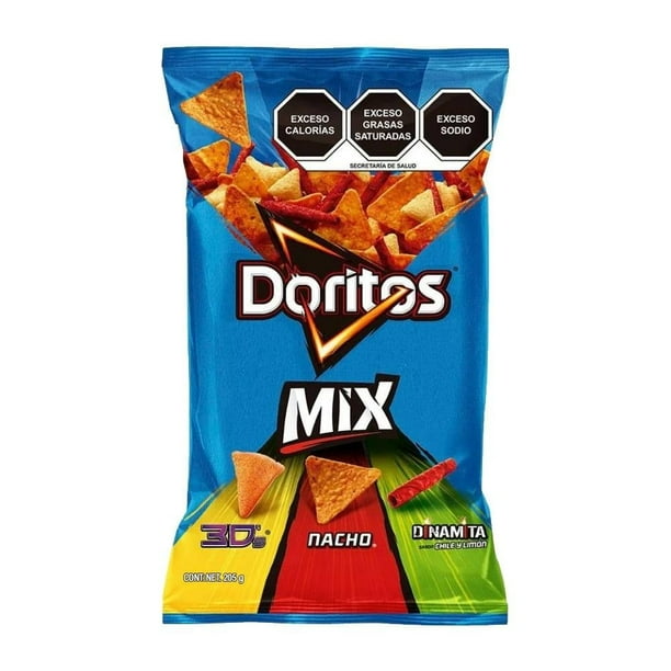 Imagen 2 de Botana Doritos mix queso chile y limón 205 g