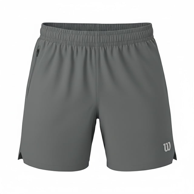 Short Deportivo Wilson para Hombre Run Zip Color Gris Oxford Talla M