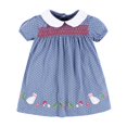 thumbnail image 1 of Vestido floral de verano para niña REDARER: manga corta, algodón bordado, informal, talla 3-4 años, 1 of 4