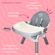 thumbnail image 4 of Silla alta periquera 7 en 1 con mesa y charola para bloques primi pasti ibaby gris, 4 of 8