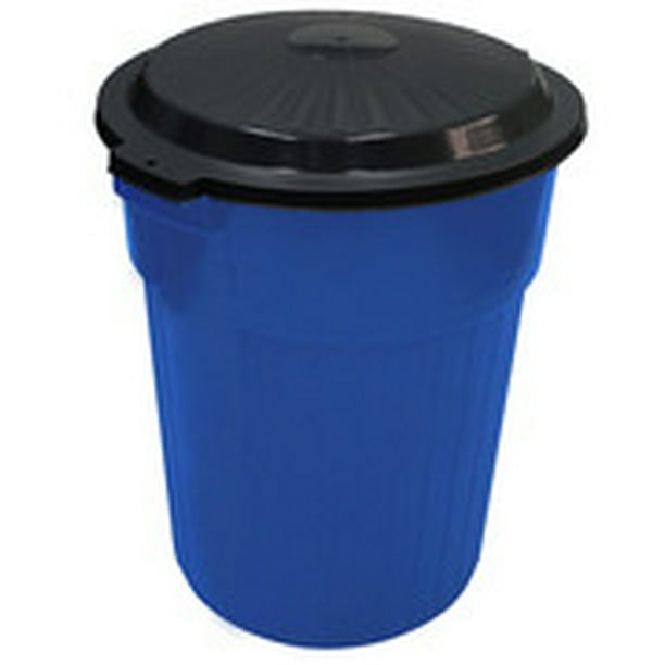 Contenedor Redondo con Tapa Plastic Trends Kartell 60 Litros Color Azul
