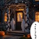 thumbnail image 1 of Guirnalda de hojas de arce artificiales negras con calabaza de ratán y bayas para decoración de chimenea y ventana de Halloween, 1 of 6