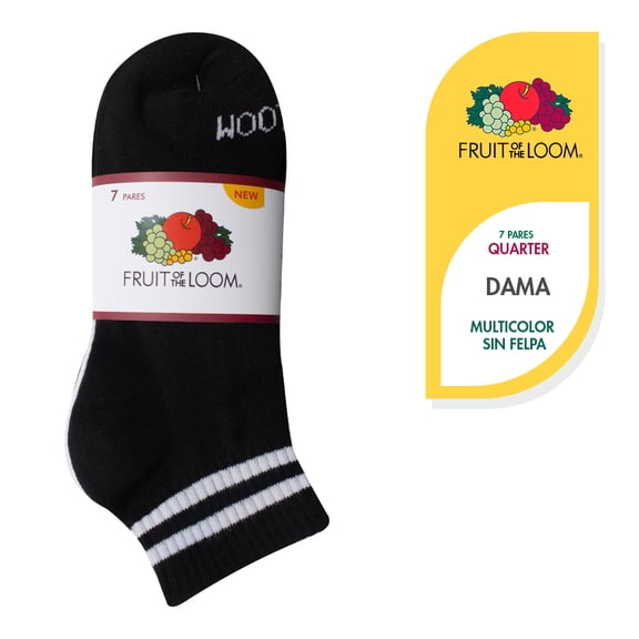 Tin Largo Fruit Of The Loom para Mujer, Multicolor Sin Felpa Unitalla Paquete con 7 Pares