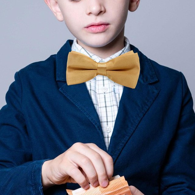 Pajaritas de esmoquin para niños, pajarita preatada, cómoda, versátil, pajarita para niños, pajaritas ajustables para graduación, fiesta Formal, boda Amarillo