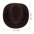 thumbnail image 2 of HOOWIFFY Sombrero Vaquero Café De Fieltro Clásico Para Con Jazz Y Ancha, 2 of 8