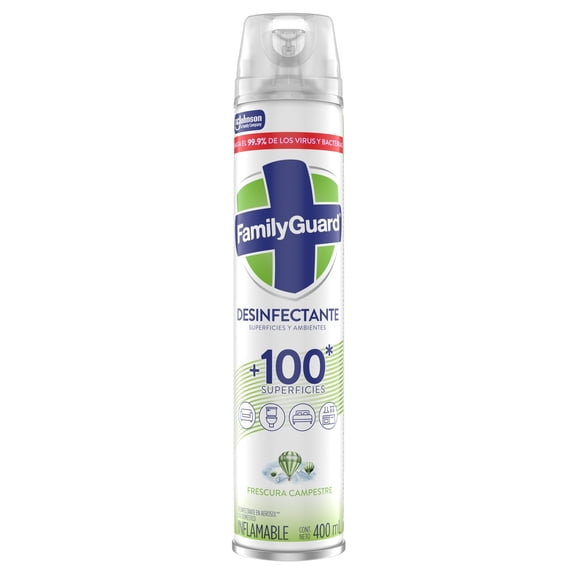 Desinfectante y Eliminador de Olores en Aerosol FamilyGuard Frescura Campestre 400 ml