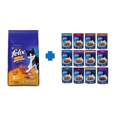 Paquete felix croqueta gato Felix 10 kg + 10 sobres 85 gr