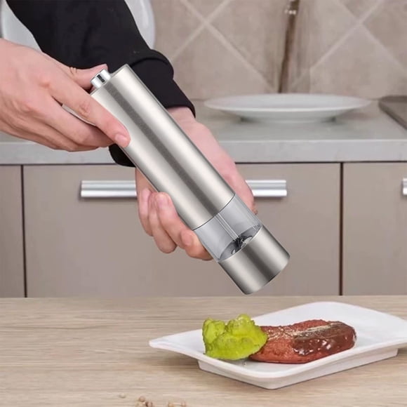 Multifunctional Pepper Grinder Stainless Steel Electrical Powered Pepper Grinder Kitchen Black Pepper Sea Food Grinding Bottle