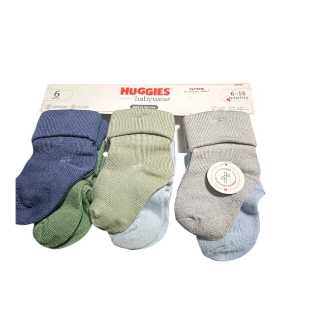 pack de 6 calcetas de bebe 6-12 meses, Marca Huggies