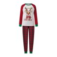 thumbnail image 2 of Conjunto de pijama navideño familiar a juego, camisetas de manga larga con estampado de renos y pantalones a cuadros. Ropa de dormir navideña., 2 of 10