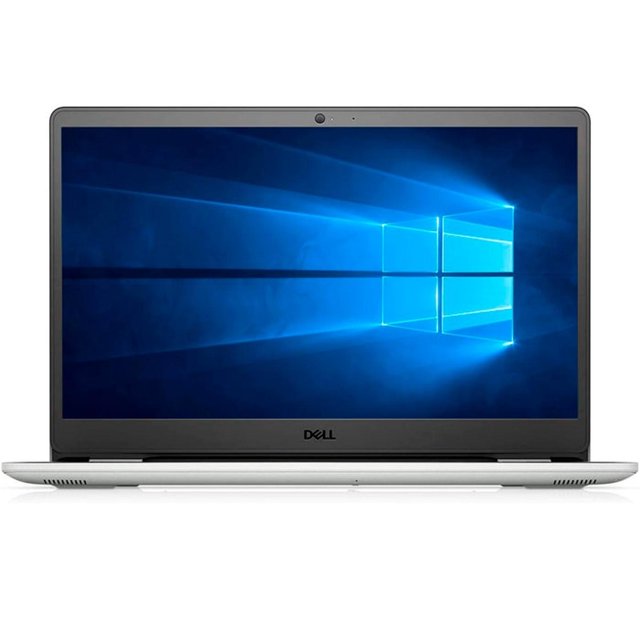 laptop dell inspiron 15 3501 core i3 8gb 256gb ssd 15.6' vista frontal centrada de la laptop Dell plateada de 15.6" con pantalla Windows encendida, biseles laterales delgados y webcam en el marco superior; carcasa y teclado en perfil bajo; Intel Core i3 1115G4, 8 GB DDR4 2666 MHz y SSD 256 GB M.2 NVMe, adecuada para tareas diarias y estudio.