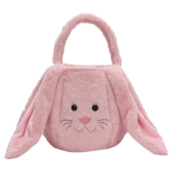 Xihbxyly Cesta de Pascua Personalizada con Forma de Conejito, Cesta de Pascua Personalizada con Asas, Diseño Suave y Espacioso, Bolsa de Huevos Mullida, Regalo Perfecto para Niños y Niñas, Bolsa de M