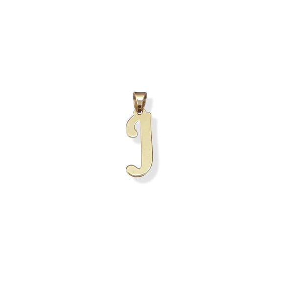 Dije Letra J Cursiva Oro Sólido 10k