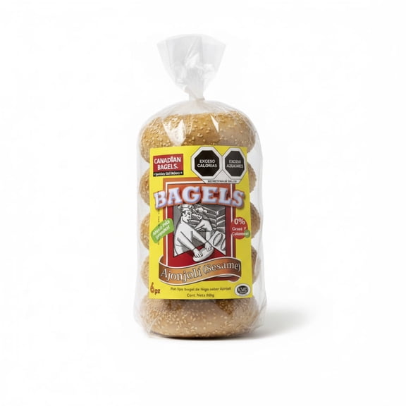 Canadian Bagels Ajonjolí 6pz 800gr | Pan Artesanal Con  Ajonjolí  | Listos Para Comer |  Pan Bagel Fresco