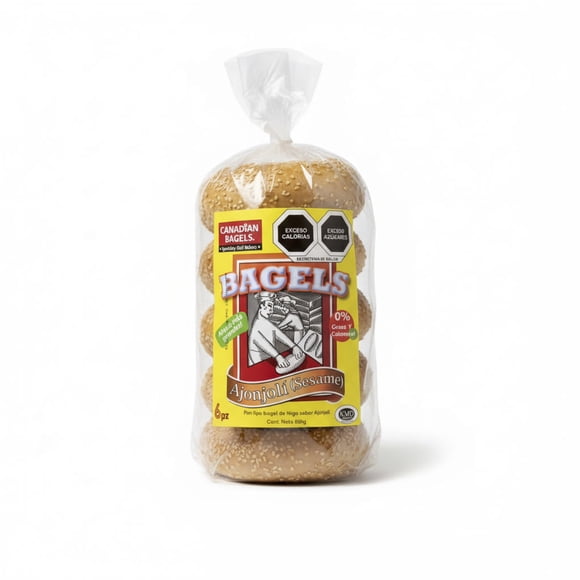 Canadian Bagels Ajonjolí 6pz 800gr | Pan Artesanal Con  Ajonjolí  | Listos Para Comer |  Pan Bagel Fresco