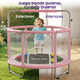 thumbnail image 5 of Trampolín Brincolín Infantil Hurtle, 140cm de Diamentro con Red de Seguridad, Barral de Altura Ajustable 157-168cm, Incluye Saco de Boxeo, Hamaca, Aros y 20 Pelotas, Soporta 55Kg, Interior y Exterior, 5 of 7