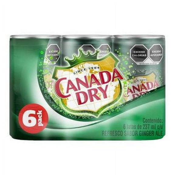 Refresco Canada Dry sabor ginger ale 6 latas con 237 ml c/u