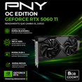 thumbnail image 2 of Tarjeta de Video PNY GeForce RTX 5060 Ti 8GB Overclocked Dual Fan GDDR7 DLSS 4 PCI Express 5.0 760 AI TOPS 448 GB/s Ancho Banda, 2 of 6