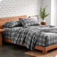 thumbnail image 2 of Juego de Sábanas de Lujo Bare Home King 100 % Algodón Franela 4 Piezas Gris/blanco, 2 of 7