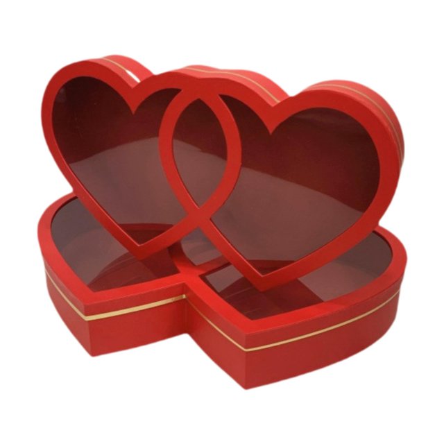 Caja de regalo de 2 piezas para San Valentín, regalos para el Día de la Madre, cumpleaños Rojo
