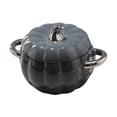 thumbnail image 2 of Olla para estofado, decoración del hogar, plato para hornear, vajilla, plato de calabaza con tapa, olla de sopa de cerámica Gris oscuro, 2 of 9