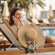 thumbnail image 5 of Sombrero de Playa Con Liston Para Mujeres Ala Ancha 42 cm cafe, 5 of 6