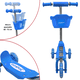 thumbnail image 2 of Scooter para Niños con Canastilla Tres Ruedas de Goma Manubrio Ajustable de 60 a 72 cm Soporta hasta 25 kg - Azul, 2 of 5