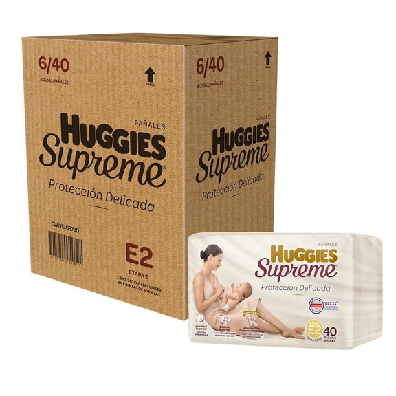 Pañales Huggies Supreme etapa 2 unisex 240 piezas