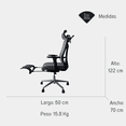 thumbnail image 2 of Silla de Oficina Minimalista con cabecera, Soporte Lumbar y Soporte para pies Ajustable Silla Gamer sillas para Escritorio Silla ergonómica, 2 of 6