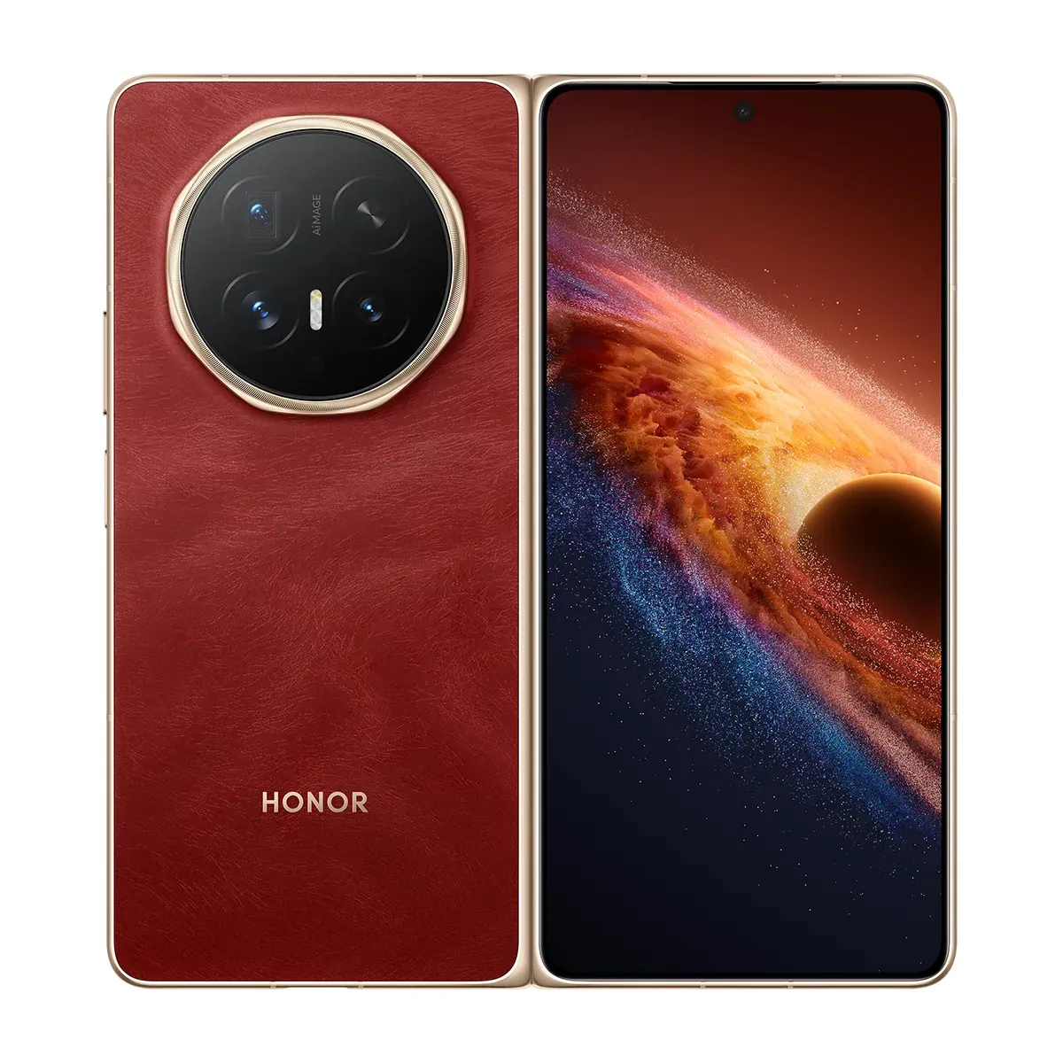 HONOR Magic V6 5G 512GB ROM 16GB RAM Snapdragon 8 Elite 64MP 120Hz OLED Dual SIM 6660mAh,Rojo(Mexican Version)