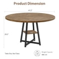 thumbnail image 3 of Yeshouse Mesa de comedor redonda de 47'' para 4 personas, mesa de cocina rústica, mesa de comedor moderna con patas de metal, mesa redonda para espacios pequeños para cocina y comedor, 3 of 9