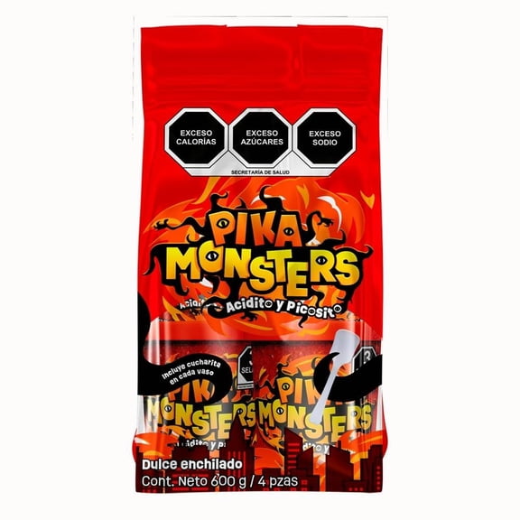 Dulce enchilado Pika Monsters acidito y picosito 600 g