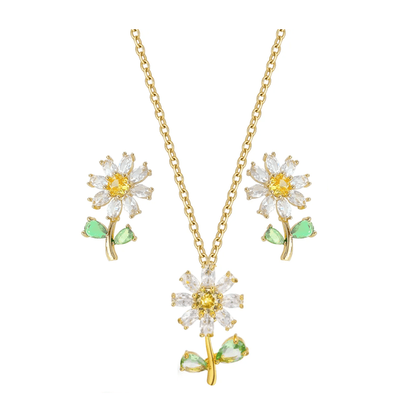 Collar Y Pendientes Colgantes De GirasolLAB.G