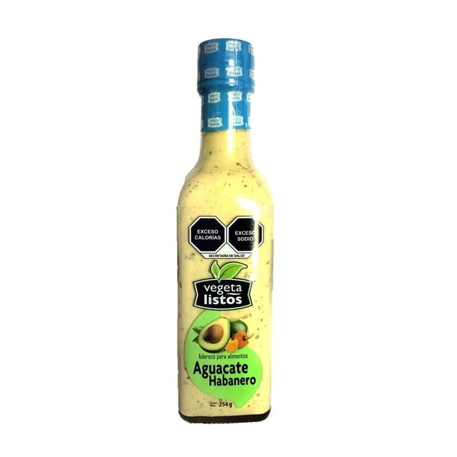 Aderezo aguacate y habanero Vegetalistos 254 g