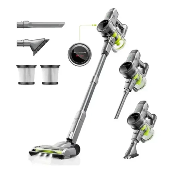 kalado Aspiradora Inalámbrica 26KPa, 6 En 1 Aspirador Vertical Antienredos 250W, Pantalla LED, 40 min Aspirador De Mano Silencioso,Batería Extraíble, Apto para Suelos Duros/Alfombras/Pelo De Mascotas