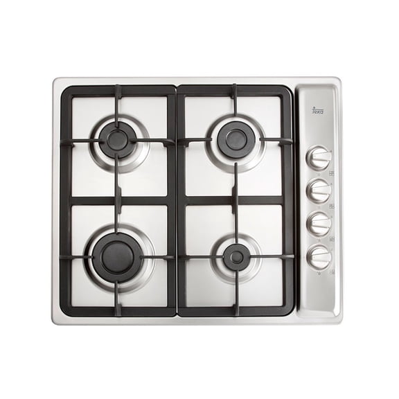 Parrilla de gas de 60 cm (24 pulgadas) Teka  EP 60 4G AI CI para empotrar de 4 quemadores en acero inoxidable