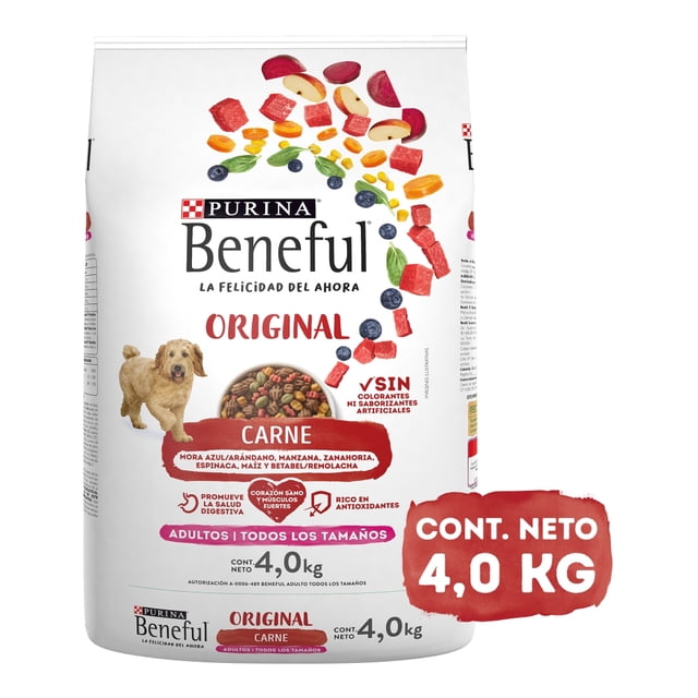 Alimento para Perro Purina Beneful Adulto Original Todos los Tamaños Sabor Carne 4.0 kg