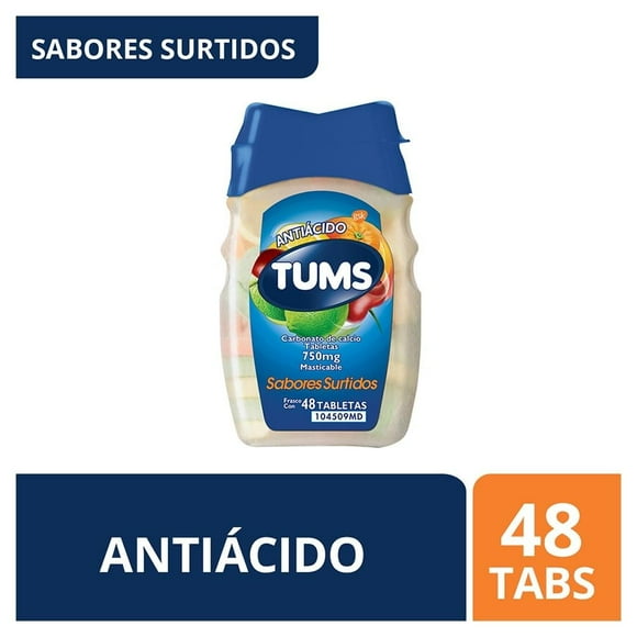 Antiácido Tums sabores surtidos 750 mg 48 tabletas