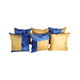 thumbnail image 1 of Set 6 Cojines Decorativos 4 Decorados 2 Lisos Amarillo Azul, 1 of 3