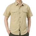 thumbnail image 1 of pstuiky camisetas de hombre, Camisa de manga corta con cuello vuelto, botones y bolsillos para hombre camisas casuales para hombre m, 1 of 4