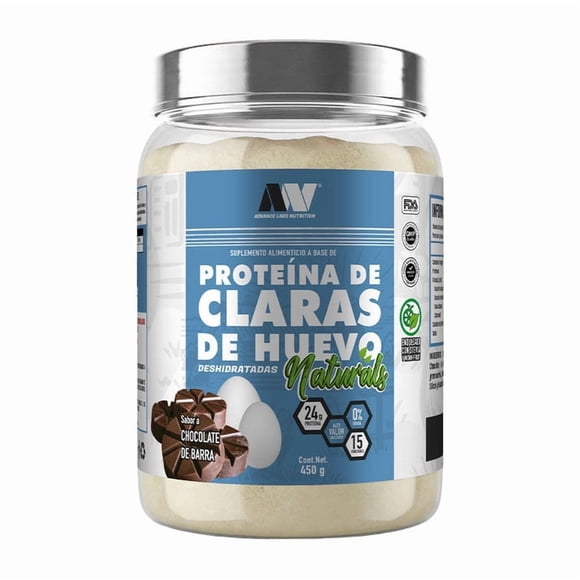 Proteína de Clara de Huevo Advance Labs Nutrition Naturals Chocolate de Barra 450g 15 Serv