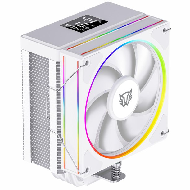 Disipador CPU Gamer BALAM RUSH HELIUX PRO HEX55 120mm ARGB 3pin LGA 1700 AM5 600 - 2000 RPM 4-pin PWM 4 Pipas Display Digital Blanco BR-941990