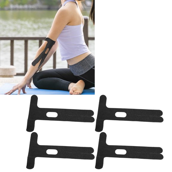 Cinta De Kinesiología Para Codo Precortada, Alivia Las Molestias, Cinta Elástica Para Kinesiología, Impermeable, Fuerte Adherencia, A Prueba De Sudor, 4 Piezas Para Correr