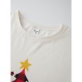 thumbnail image 3 of Conjunto de pijama navideño familiar a juego, camisetas de manga larga con estampado de árbol de Navidad y pantalones a cuadros. Ropa de dormir navideña., 3 of 9